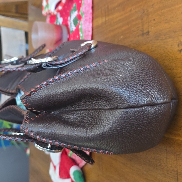 Brighton Rayann shoulder dark brown pebble leather with a heart charm - Picture 4 of 16